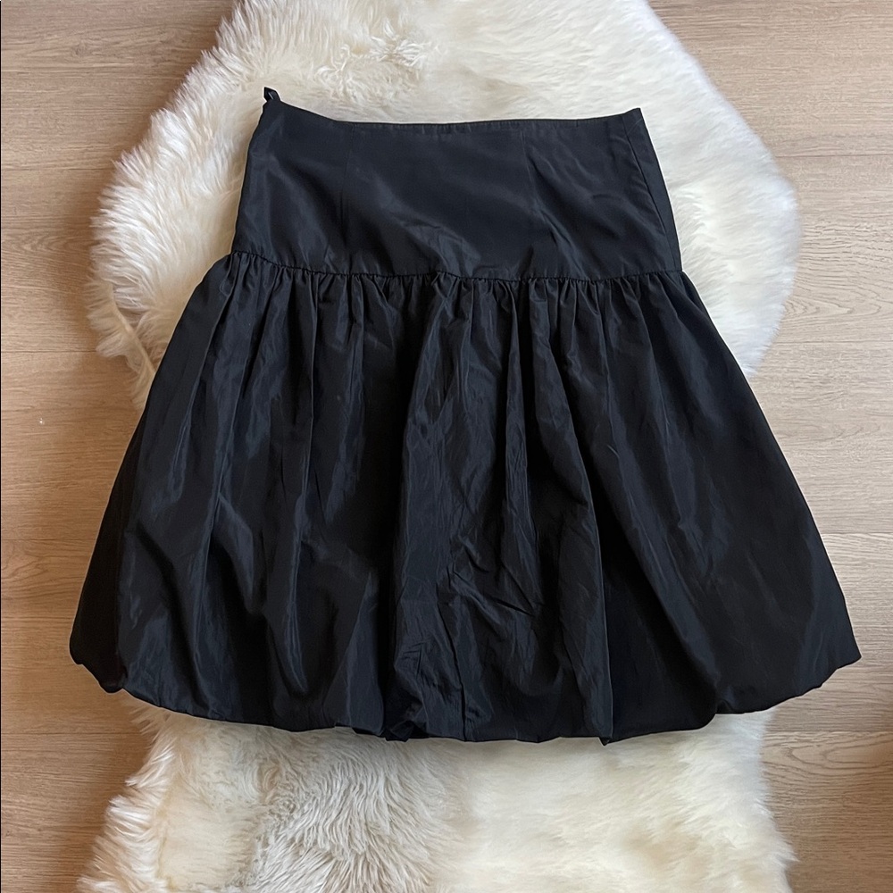 Emporio Armani Black Gathered Skater Skirt